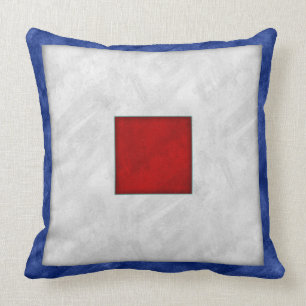W Whiskey Watercolor Nautical Signal Maritime Flag Cushion