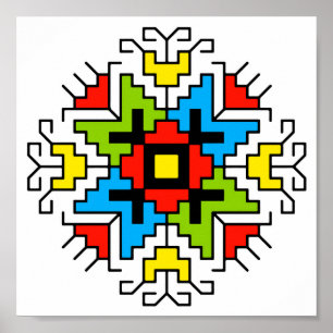 WA0011 Wall Art Bulgarian motif shevitsa  red