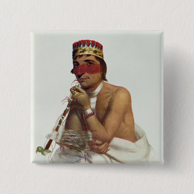 Wa-Em-Boesh-Kaa, a Chippeway Chief 15 Cm Square Badge (Front)