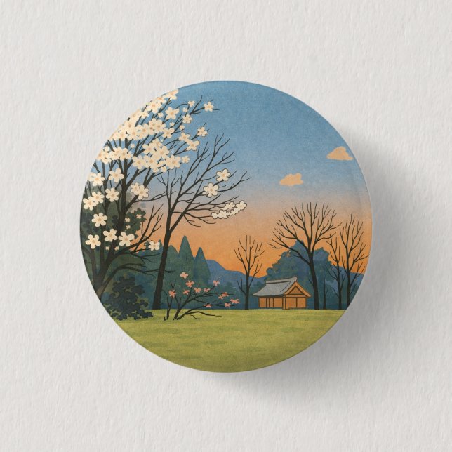 Wa – Japanese Landscapes – Quiet Countryside 3 Cm Round Badge (Front)
