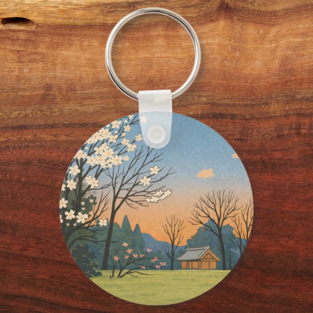 Wa – Japanese Landscapes – Quiet Countryside Key Ring (Front)