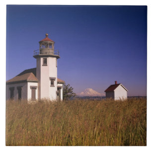 WA, Maury Island, Point Robinson Lighthouse, Ceramic Tile