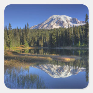 WA, Mt. Rainier National Park, Mt. Rainier Square Sticker