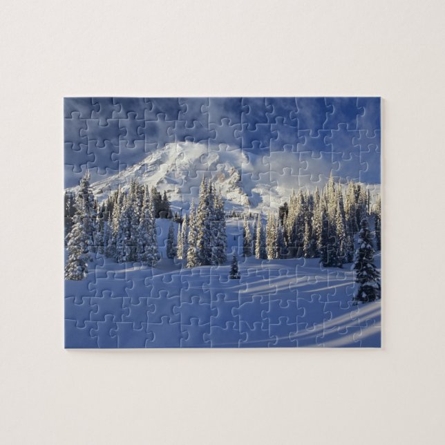 WA, Mt. Rainier NP, Mt. Rainier and Paradise Jigsaw Puzzle (Horizontal)