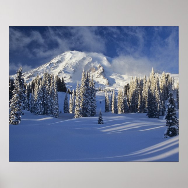 WA, Mt. Rainier NP, Mt. Rainier and Paradise Poster (Front)
