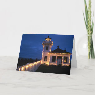 WA, Mukilteo, Mukilteo Lighthouse, established 2 Holiday Card