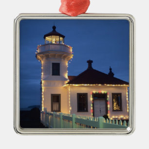 WA, Mukilteo, Mukilteo Lighthouse, established Metal Tree Decoration