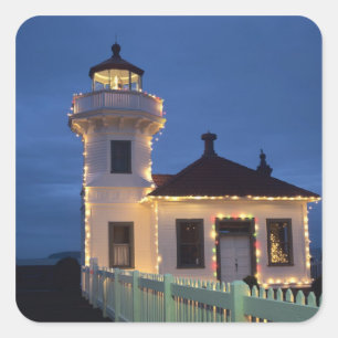 WA, Mukilteo, Mukilteo Lighthouse, established Square Sticker