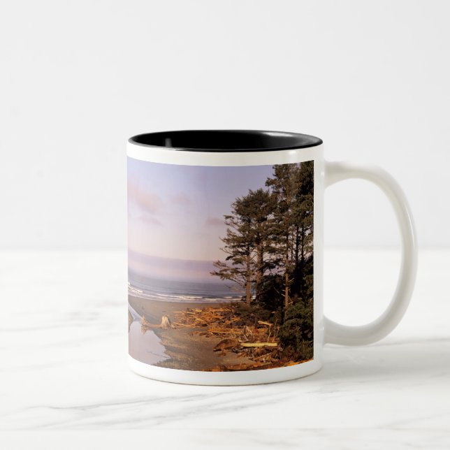 WA, Olympic NP, Kalaloch Beach and Kalaloch Two-Tone Coffee Mug (Right)