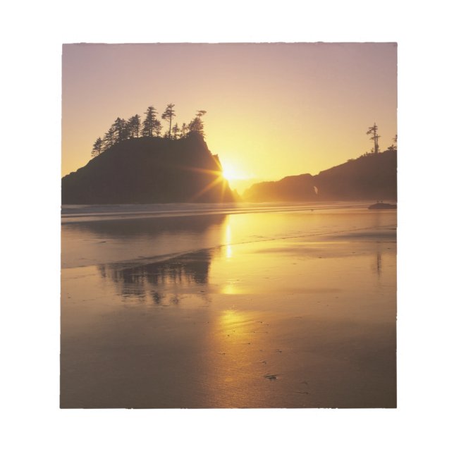 WA, Olympic NP, Second Beach at sunset Notepad (Front)