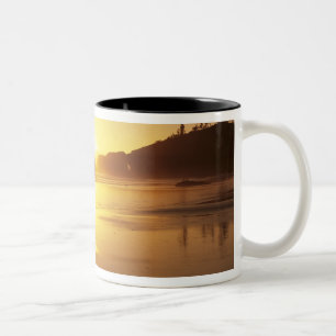WA, Olympic NP, Second Beach at sunset Two-Tone Coffee Mug
