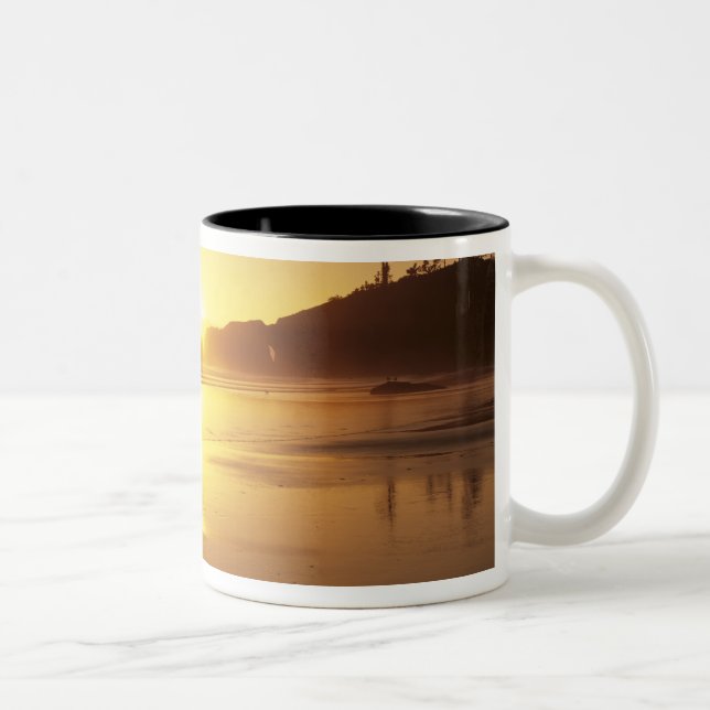 WA, Olympic NP, Second Beach at sunset Two-Tone Coffee Mug (Right)