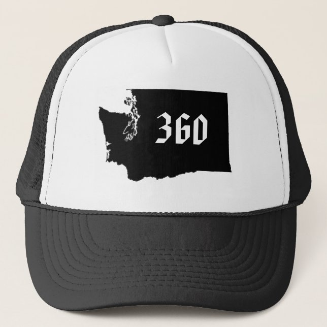 wa_outline, 360 trucker hat (Front)