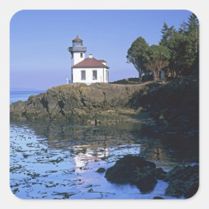 WA, San Juan Island, Lime Kiln lighthouse Square Sticker
