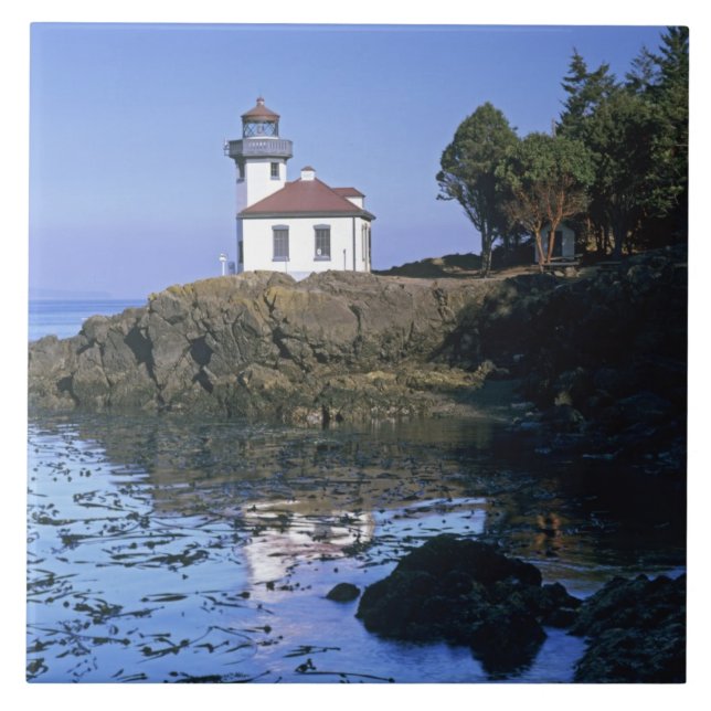WA, San Juan Island, Lime Kiln lighthouse Tile (Front)