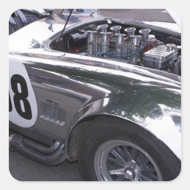 WA, Seattle, classic American automobile. 2 Square Sticker (Front)