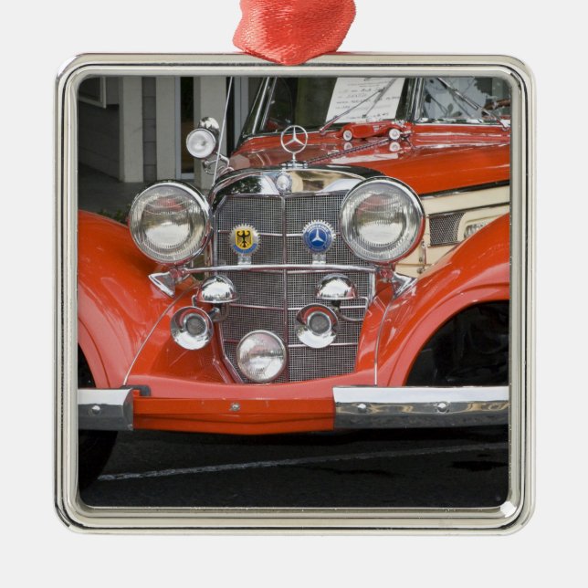 WA, Seattle, classic German automobile. 2 Metal Ornament (Front)