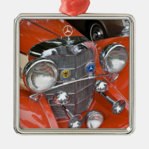 WA, Seattle, classic German automobile. Metal Tree Decoration