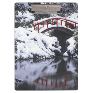 WA, Seattle, Moon bridge and pond after winter 2 Clipboard