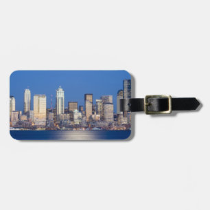 WA, Seattle, Seattle skyline and Elliott Bay 3 Luggage Tag
