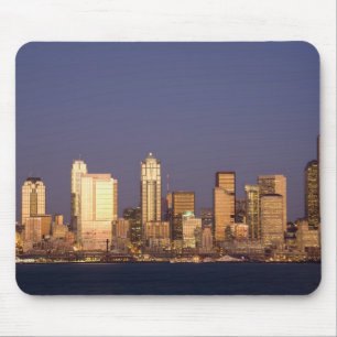 WA, Seattle, Seattle skyline and Elliott Bay, Mouse Pad