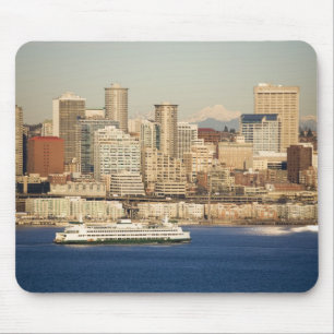 WA, Seattle, Seattle skyline and Elliott Bay Mouse Pad