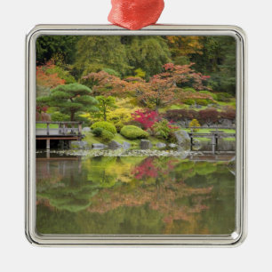 WA, Seattle, Washington Park Arboretum, 3 Metal Tree Decoration