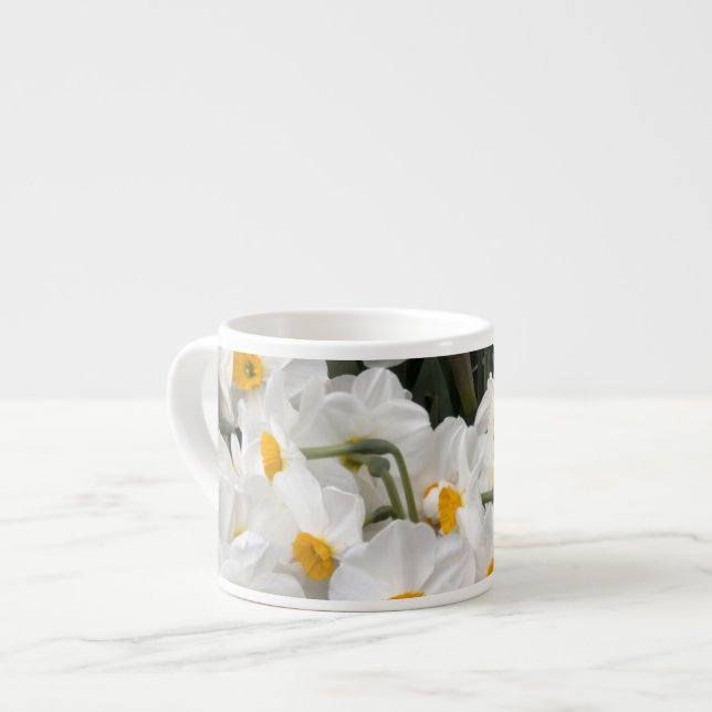 WA, Skagit Valley, Daffodil pattern Espresso Cup (Front Left)