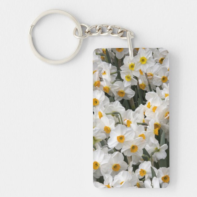 WA, Skagit Valley, Daffodil pattern Key Ring (Front)