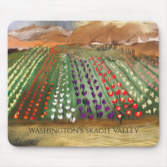 WA Skagit Valley Tulip Fields Spring Dreaming Mouse Pad (Front)