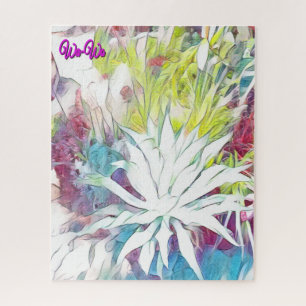 Wa-Wo Wave NFT Art Collection THIRSTY SUCCULENT Jigsaw Puzzle