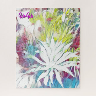 Wa-Wo Wave NFT Art Collection THIRSTY SUCCULENT Jigsaw Puzzle