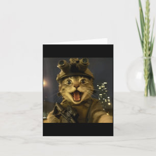 Waactical Cat Meme  Card