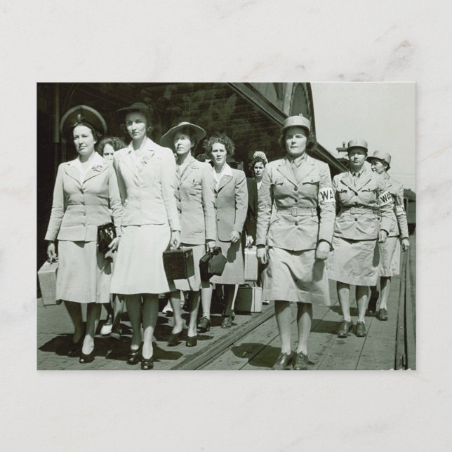 WAAF Recruits Marching 1942 Postcard (Front)