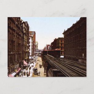 Wabash Ave North Adams Street Chicago Illinois Postcard