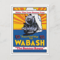 Wabash The Banner Route Railway Poster
