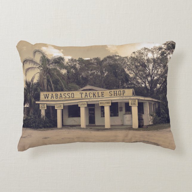 Wabasso Tackle Shop Vintage Pillow (Front)