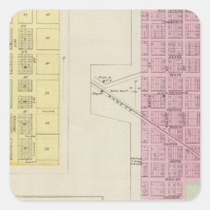 Wabaunsee, Newbury, Alma, Bismark, Kansas Square Sticker