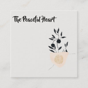 *~* Wabi Sabi Abstract AR27 Simple Minimal Ink QR Square Business Card