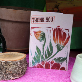 Wabi Sabi Flower Stamp Floral Spring Nature        Card