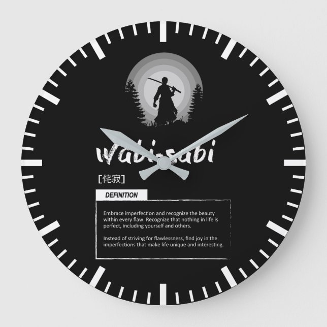 Wabi-Sabi - Japanese Concept For Success Large Clock (Front)