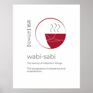 Wabi-Sabi Japanese Motivational Saying Word Art Poster