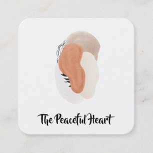 *~* Wabi Sabi QR . Abstract Simple Minimal AR27 Square Business Card