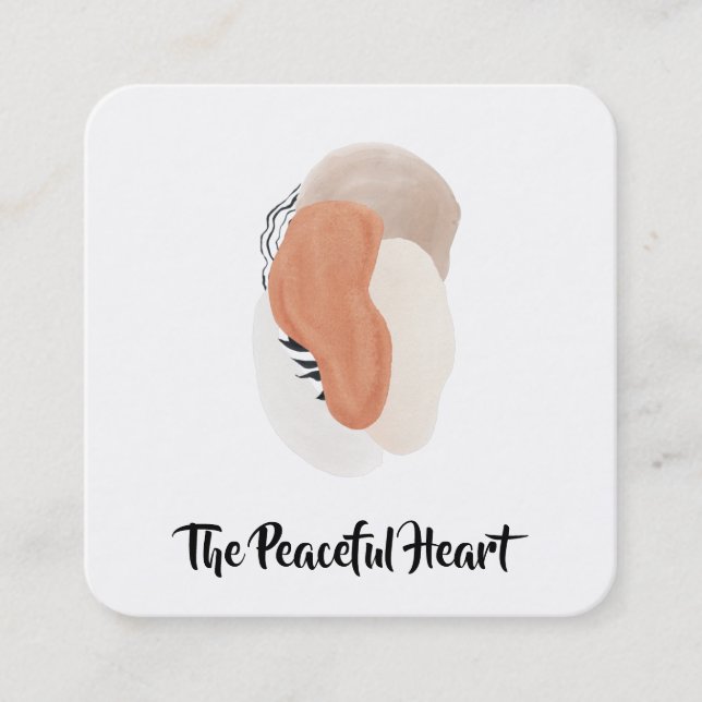 * Wabi Sabi QR . Abstract Simple Minimal AR27 Square Business Card (Front)