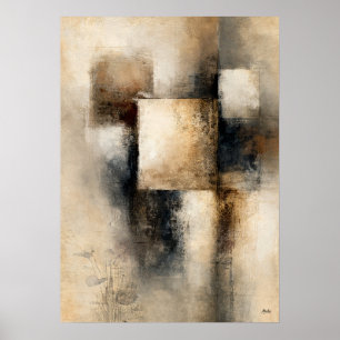 Wabi-Sabi Quiet Alignment Modern Japanese Abstract Poster