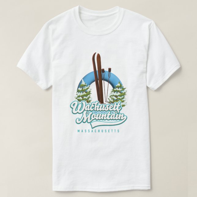 Wachusett Mountain Massachusetts ski logo T-Shirt (Design Front)
