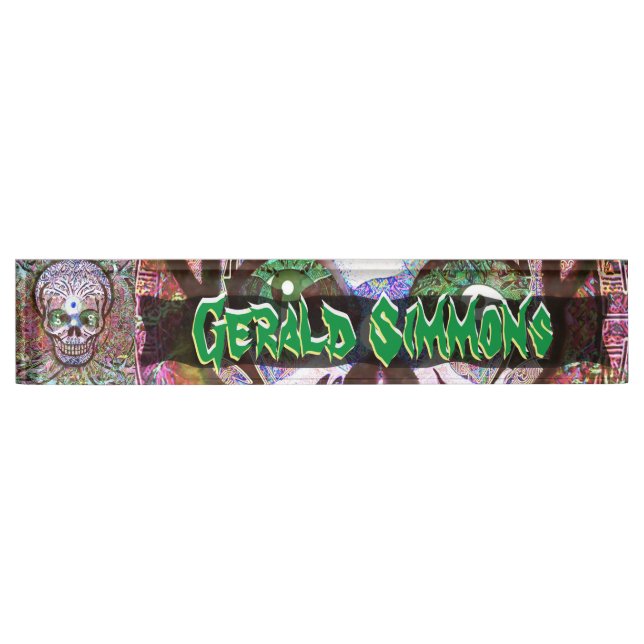 Wacky and Wild Sugar Skull Personalise Nameplate (Front)