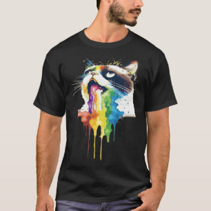 Wacky Barf Cat Rainbow T-Shirt