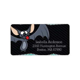 Wacky Bat Halloween Return Address Label