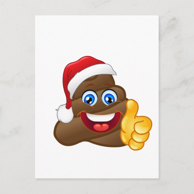 Wacky Brilliant Santa Poop Emoji Holiday Postcard (Front)
